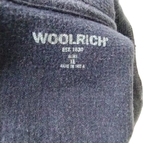 Woolrich Men's 1/4 zip Pullover 100% cotton Sweater - XL - Blue - Made in India - Picture 2 of 10